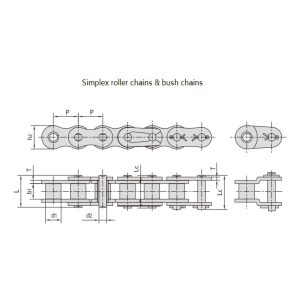 En serie korttrins præcisionsrullekæde
