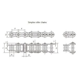 B-serie præcisionsrullekæder med kort deling