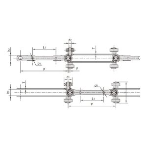 dobbelt hængslet transportkæde