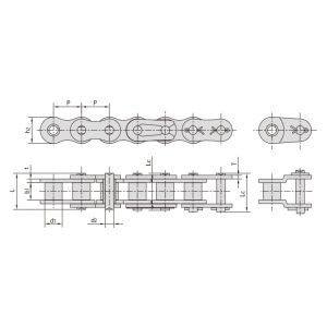 Højstyrke, kraftige rullekæder med kort deling