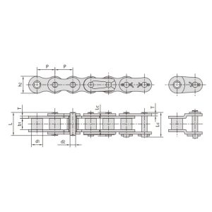 rustfri stålkæde med kort deling