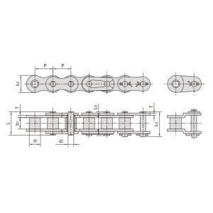 rustfri stålkæde med kort deling